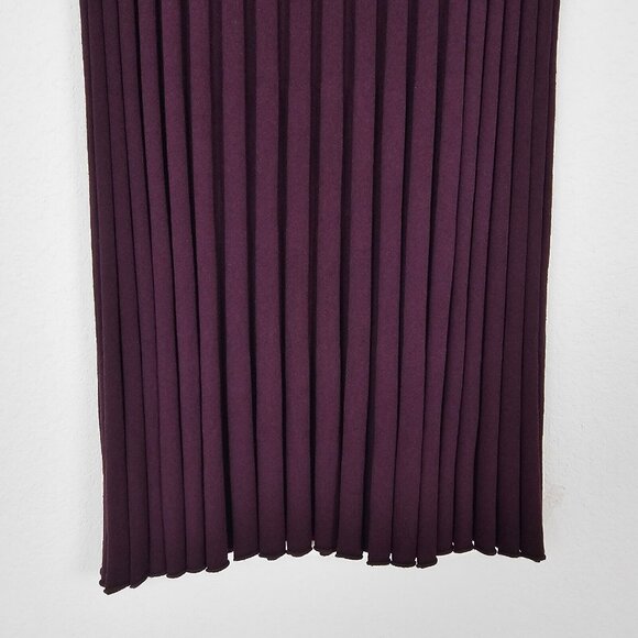 A New Day Skirt Womens Extra Large Burgundy Oxblood Knit Pleated Rolled Hem Midi - Picture 8 of 12